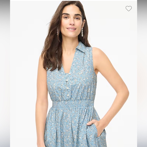 J. Crew Factory Floral Print Collared Midi Dress 6 - Picture 3 of 4
